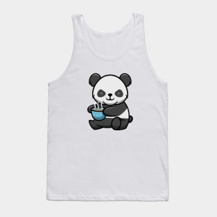 Cute Panda with hot chocolate in valentine day Tank Top